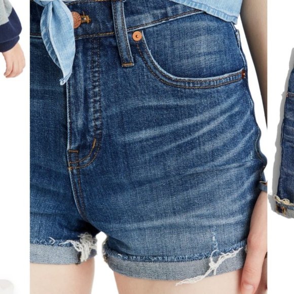 Madewell High Rise Cuffed Denim Shorts Sz 23 - Picture 2 of 4